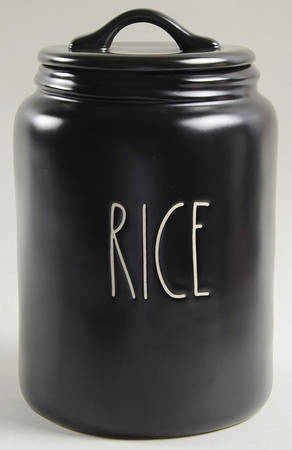 Farmhouse Black Rice Canister & Lid