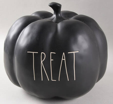 Farmhouse Black Pumpkin Figurine