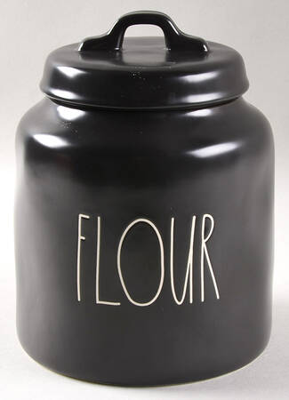 Farmhouse Black Flour Canister & Lid