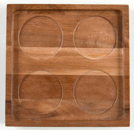 Farmhouse Black Wood Tray for - Set of 4 Spice Jar