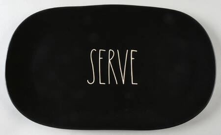 Farmhouse Black 15" Oval Serving Platter