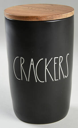 Farmhouse Black Cracker Jar & Lid