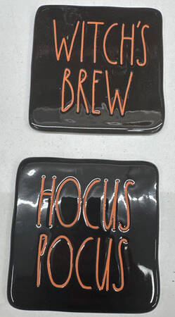 Farmhouse Black Square Corkback Coaster