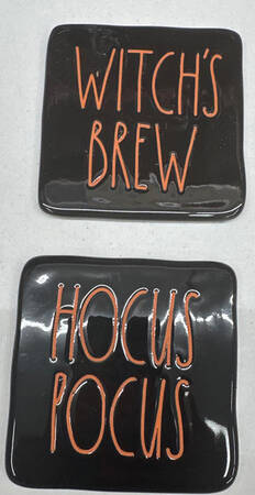 Farmhouse Black Square Corkback Coaster
