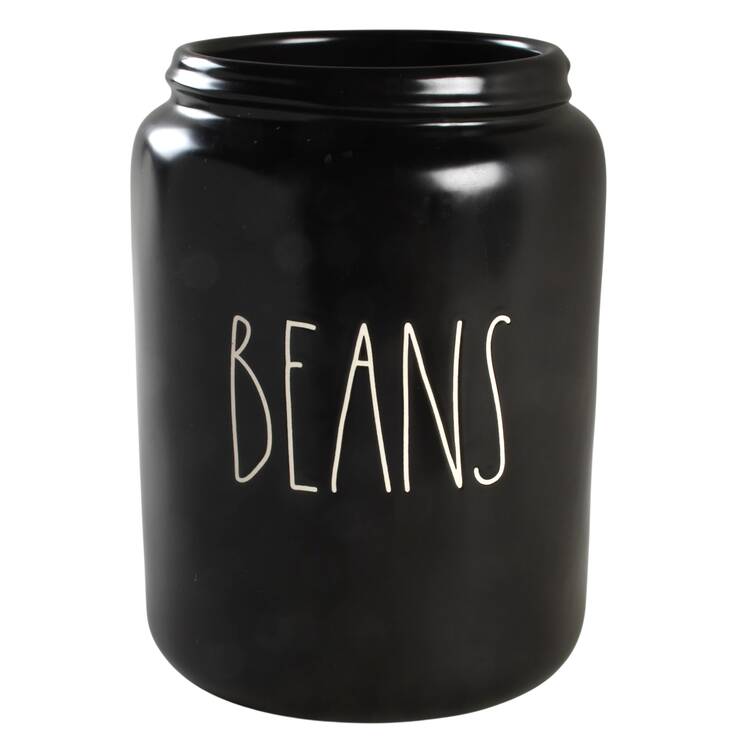 Farmhouse Black Large Canister No Lid