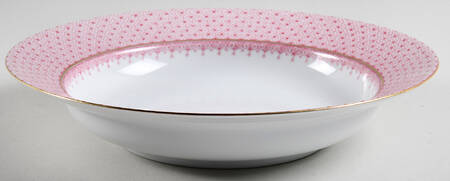 Pink Lace Large Rim Soup Bowl