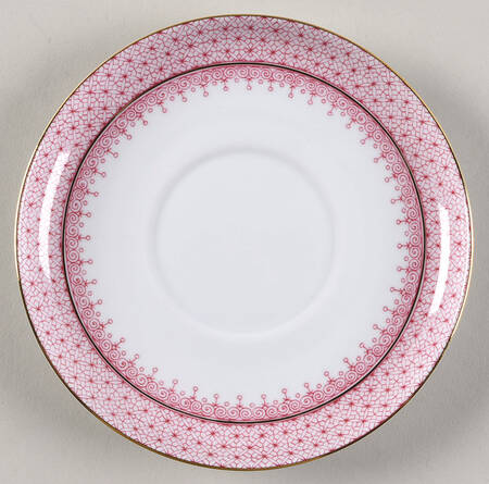 Pink Lace Saucer for Cream Soup Bowl