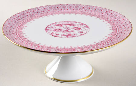 Pink Lace 6" Diameter Pedestal Cake Stand