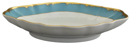 Chelsea Feather Gold 11" Oval Bowl