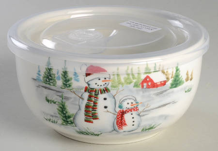 MXE36 32 Oz Round Plastic Microwave Bowl w/Vent Lid