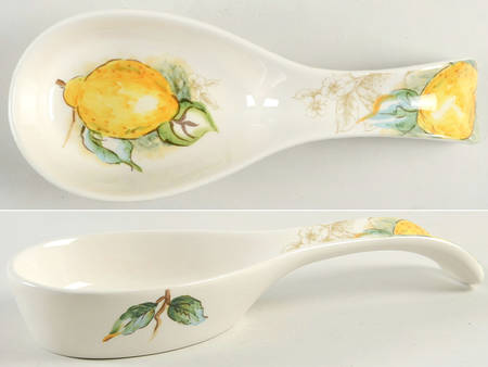 Watercolor Lemon Spoon Rest/Holder (Holds 1 Spoon)