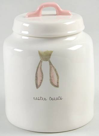 Easter Bunny Ears Cookie Jar & Lid
