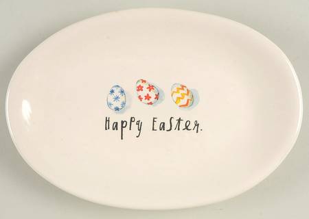 Happy Easter (Small Eggs) 8" Oval Plate