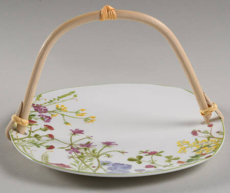 Wildflower Garden 5 3/8"-5 5/8" Bamboo Handled Serving Plate  HC