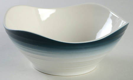 Swirl Square Ombre Blue Soup/Cereal Bowl