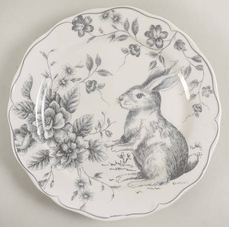 Black and White Toile Salad Plate