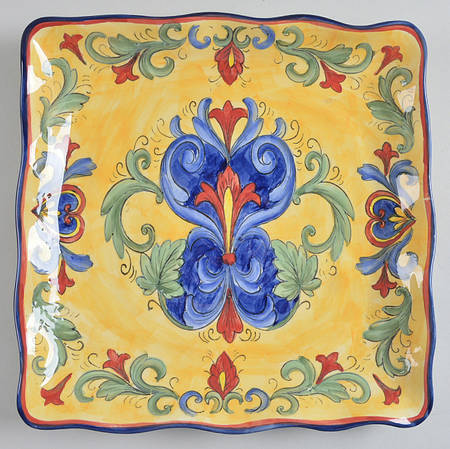 Yellow Tuscany Square Dinner Plate
