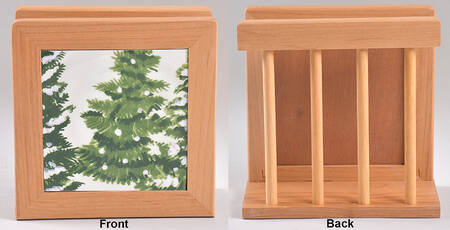 MXE58 6 1/8" Natural Wood Napkin Holder  HC