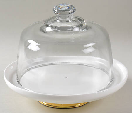 Samantha 6 1/2"-7 1/2" Footed Cheese Plate w/ Glass Dome HC