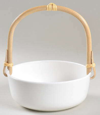 Samantha 7''-7 1/4'' Basket W/Bamboo Handle HC