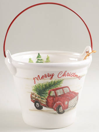 Merry Christmas Bucket-W/Handle