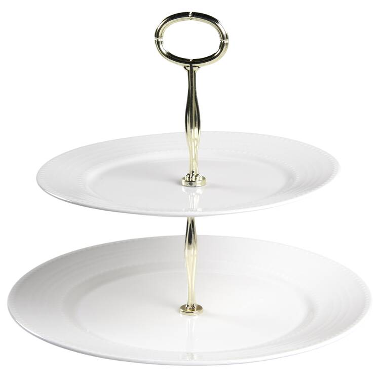 Annabel 6 5/8"-10"  2 Tiered Serving Tray (Dp, Sp) HC
