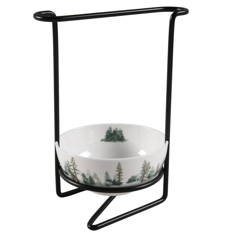 Watercolor Forest 8"-8 1/4" Salad Serving Set/Utensil Holder  HC by Mikasa