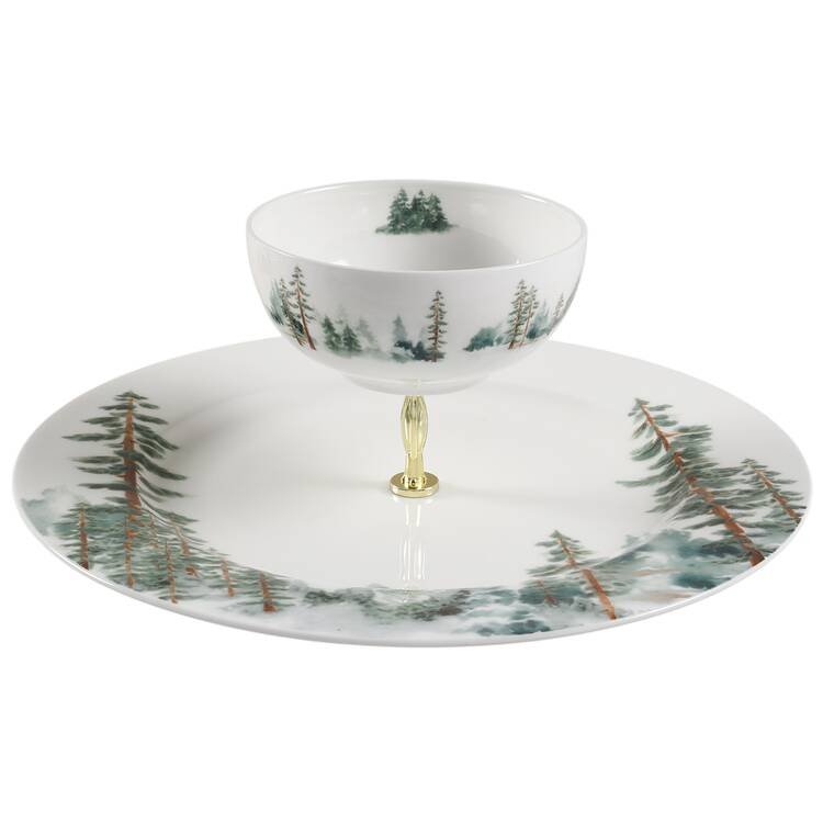Watercolor Forest 3 1/4"-3 7/8" Chip & Dip/Veg Set 2 Pce (DP/FR) HC by Mikasa