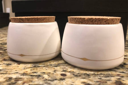 Palm Desert White Small Spice Jar & Cork Stopper