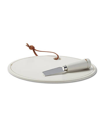 Palm Desert White 2 Piece Cheese Dish and Knife Set
