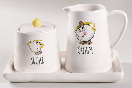 Disney Princess Creamer & Sugar with Lid & Tray Set