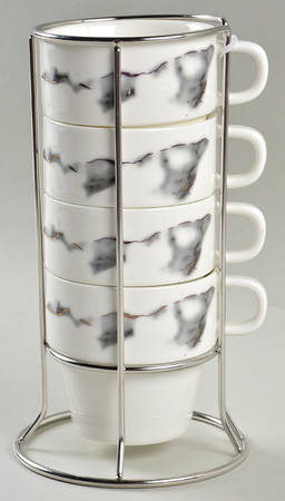 MR31 Stackable Mug - Set of 4 & Metal Holder