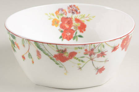 Wildflower Garden Red Soup/Cereal Bowl