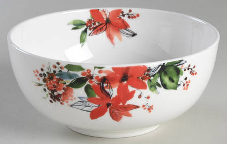 Winter Poinsettia Soup/Cereal Bowl