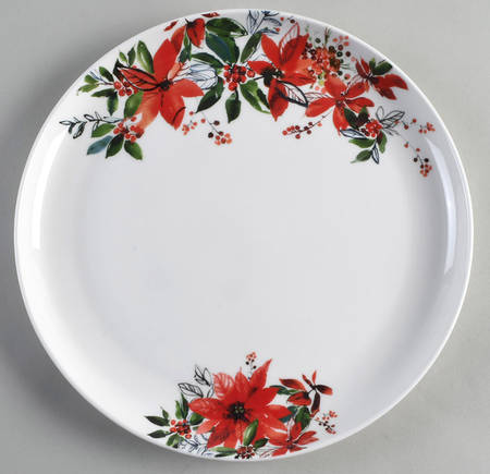 Winter Poinsettia Dinner Plate