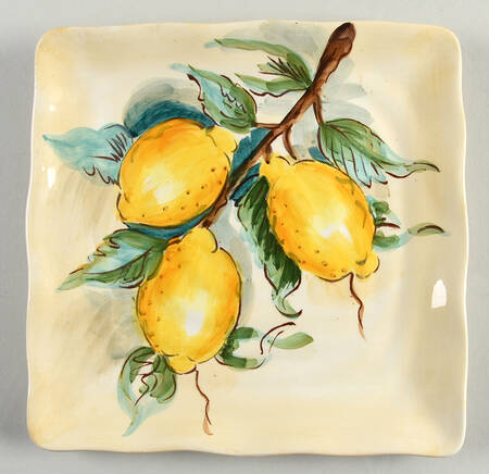 Watercolor Lemon (Beige Body) Salad Plate