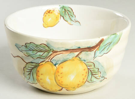 Watercolor Lemon (Beige Body) Soup/Cereal Bowl