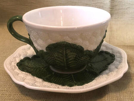 Cauliflower Footed Cup & Saucer Set
