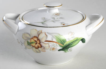 Wildwood (1 3-4" Rim, White) Sugar Bowl & Lid