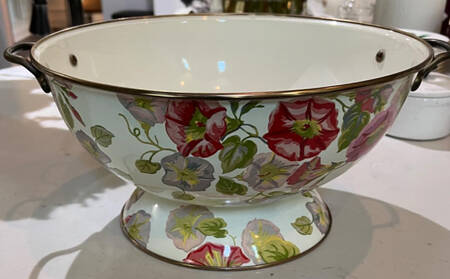 Morning Glory (Enamelware) 13" Round Handled Bowl
