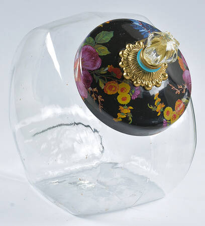 Flower Market (Enamelware) Glassware Cookie Jar & Lid