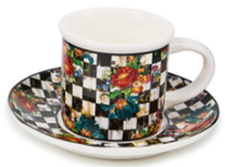 Flower Market (Enamelware) Espresso Cup and Saucer Set