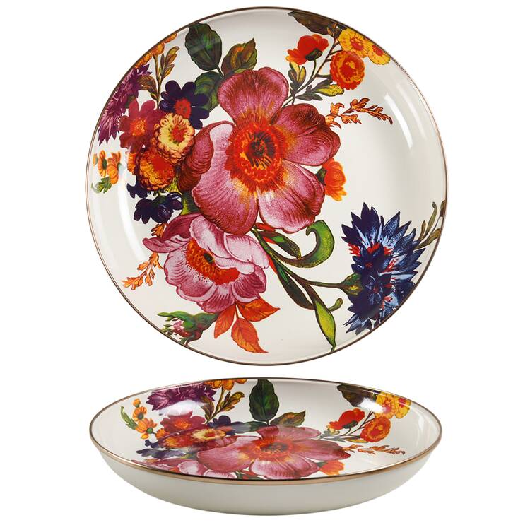 Flower Market (Enamelware) 13" Shallow Round Bowl