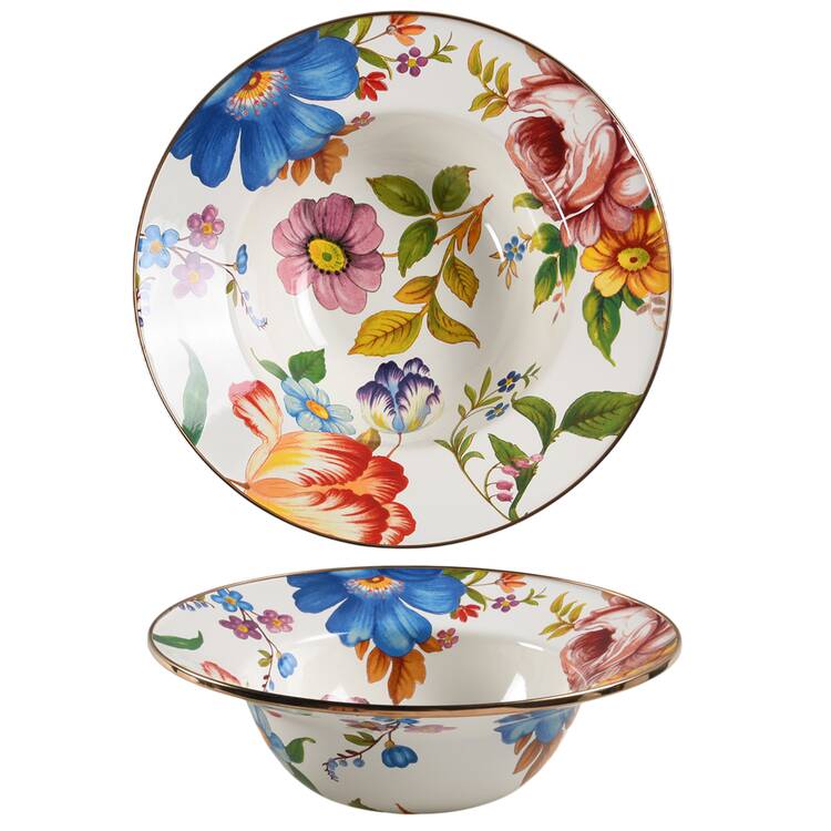 Flower Market (Enamelware) 12" Round Serving Bowl