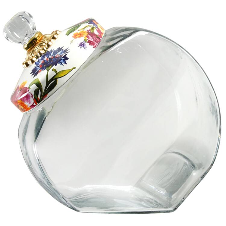 Flower Market (Enamelware) Glassware Cookie Jar & Lid