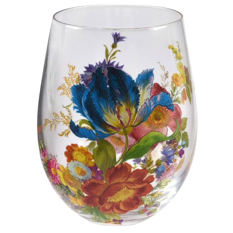 Flower Market (Enamelware) Glassware Stemless Wine