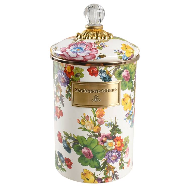 Flower Market (Enamelware) Large Canister & Lid