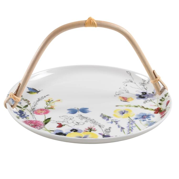 Jolie 5 3/8"-5 5/8" Bamboo Handled Serving Plate  HC