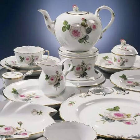 White Rose Handled Cake Plate