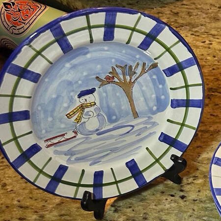 Snowman Trio Salad Plate